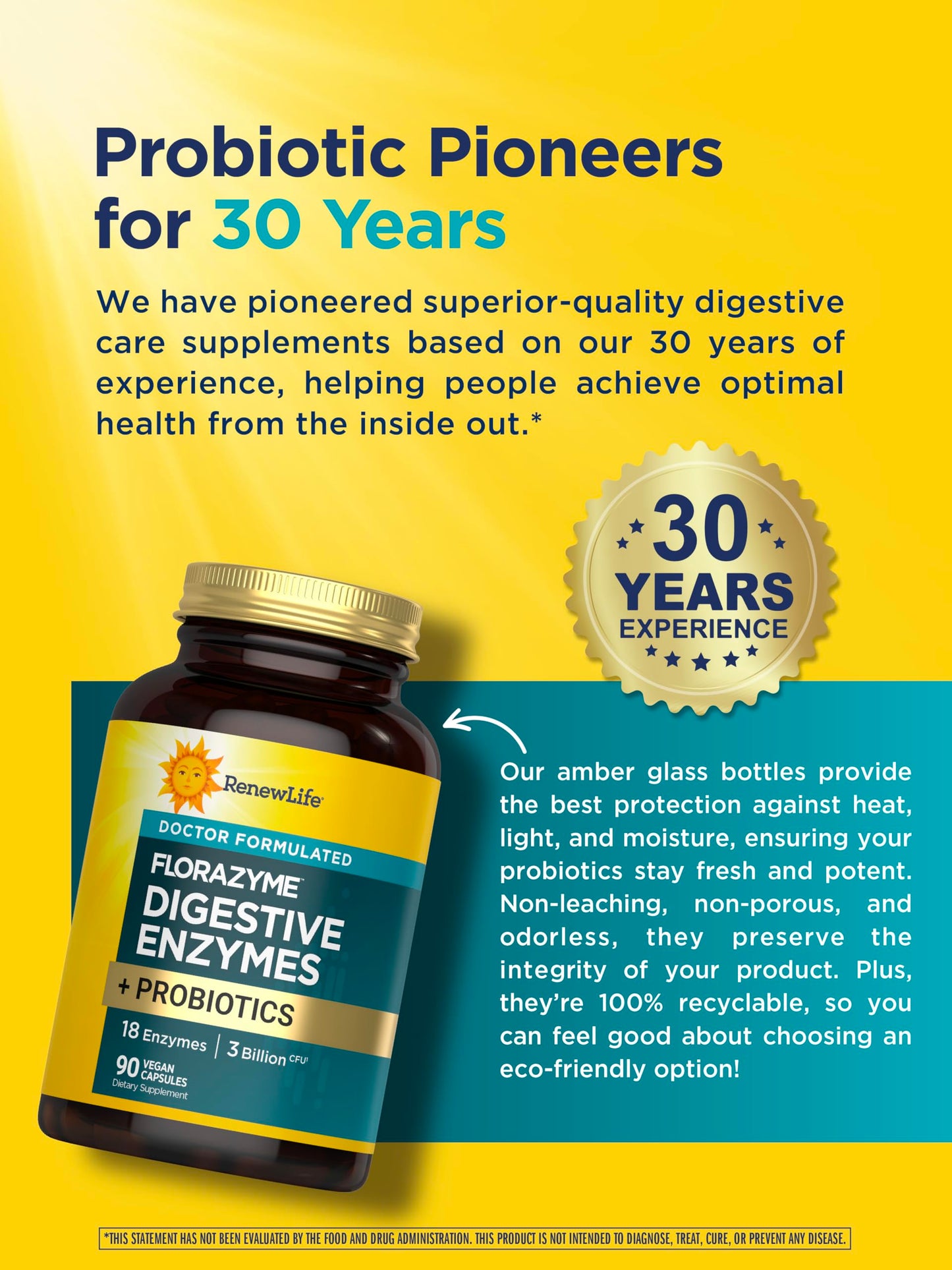 Renew Life Florazyme Digestive Enzymes with Probiotics 90 Capsules
