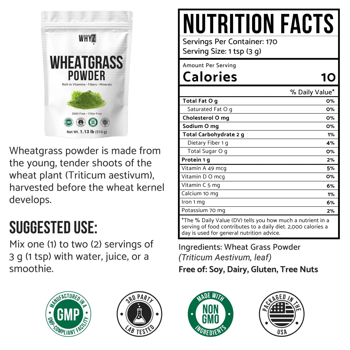 WHYZ Wheatgrass Powder 18