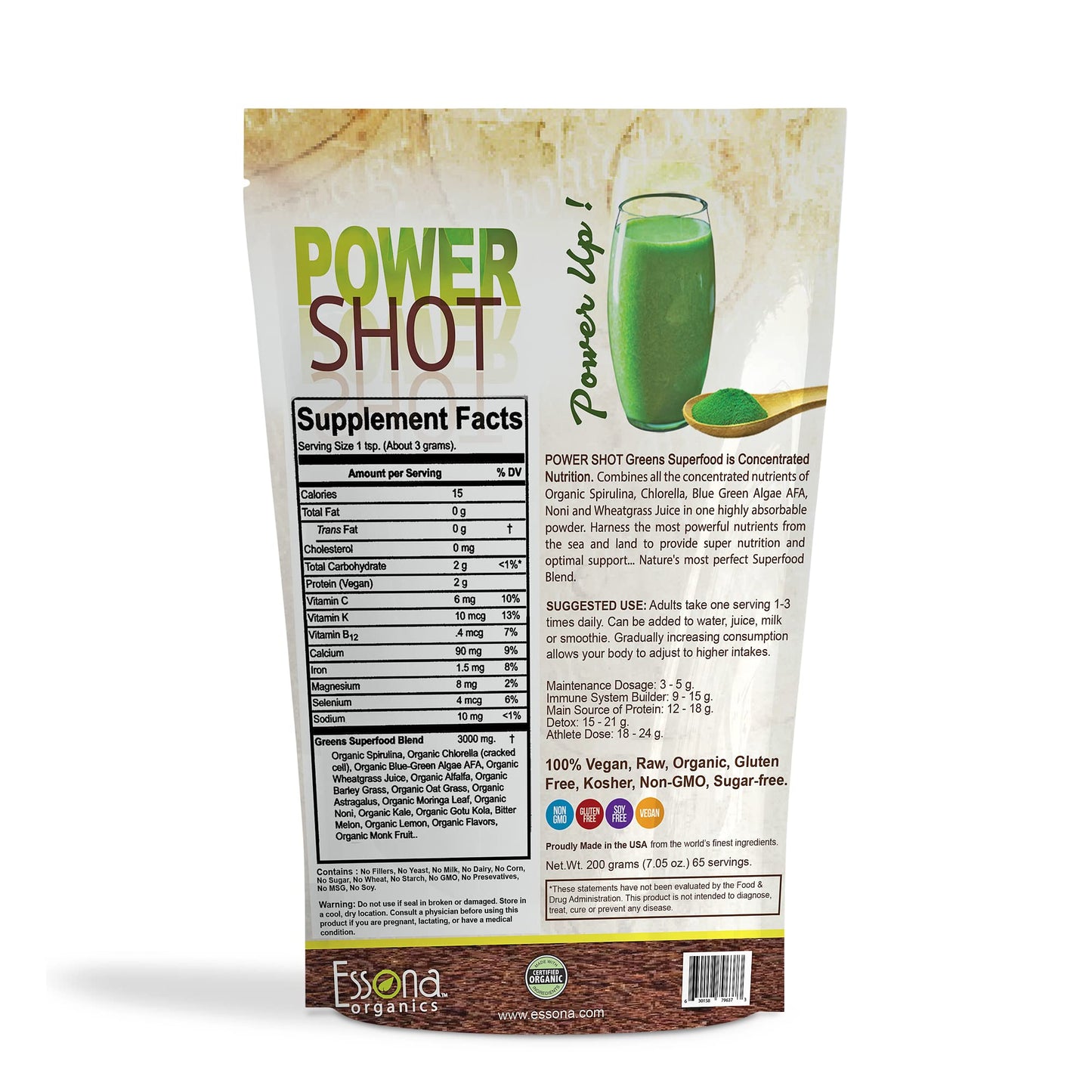 Vitesse Power Shot Greens Superfood Blend Powder 6.3 oz