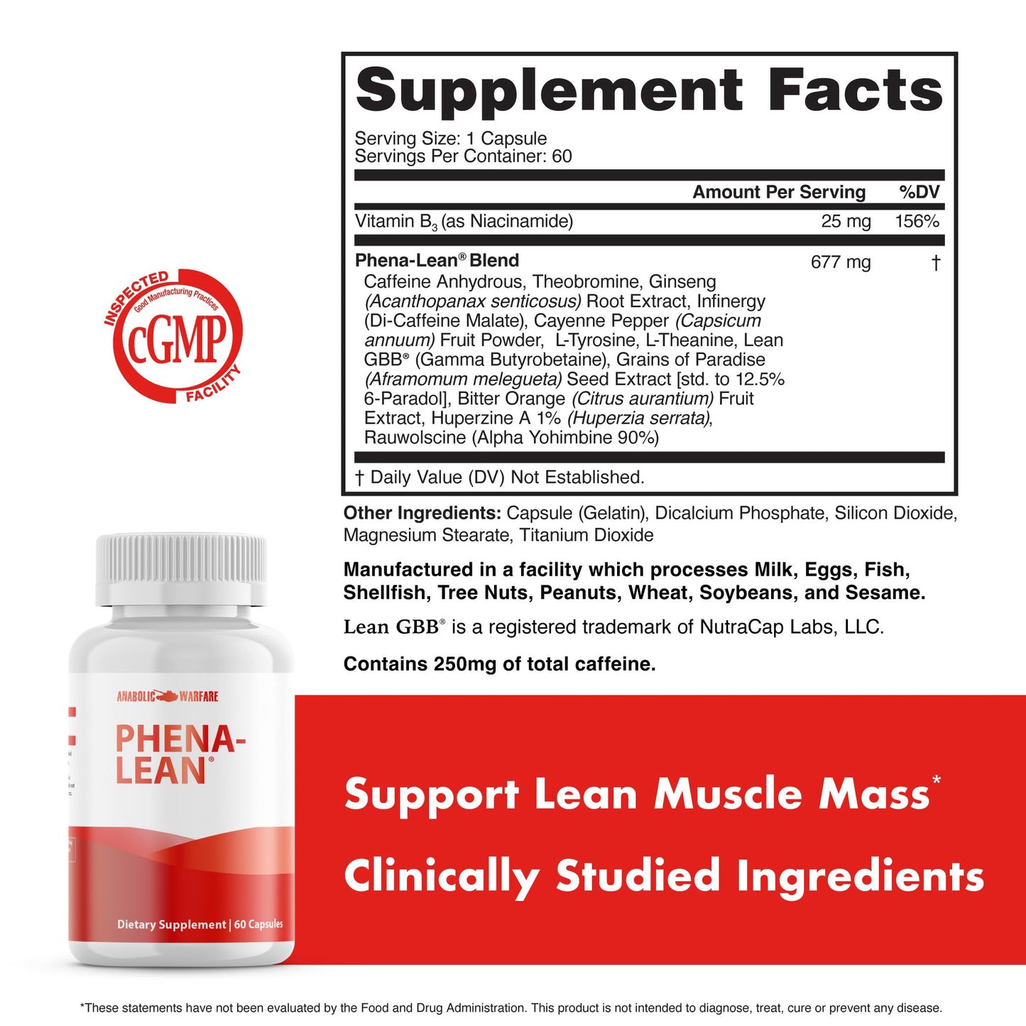 Anabolic Warfare Phena-Lean Premier Supplement from Thermogenic Body Composition – 60 Capsules
