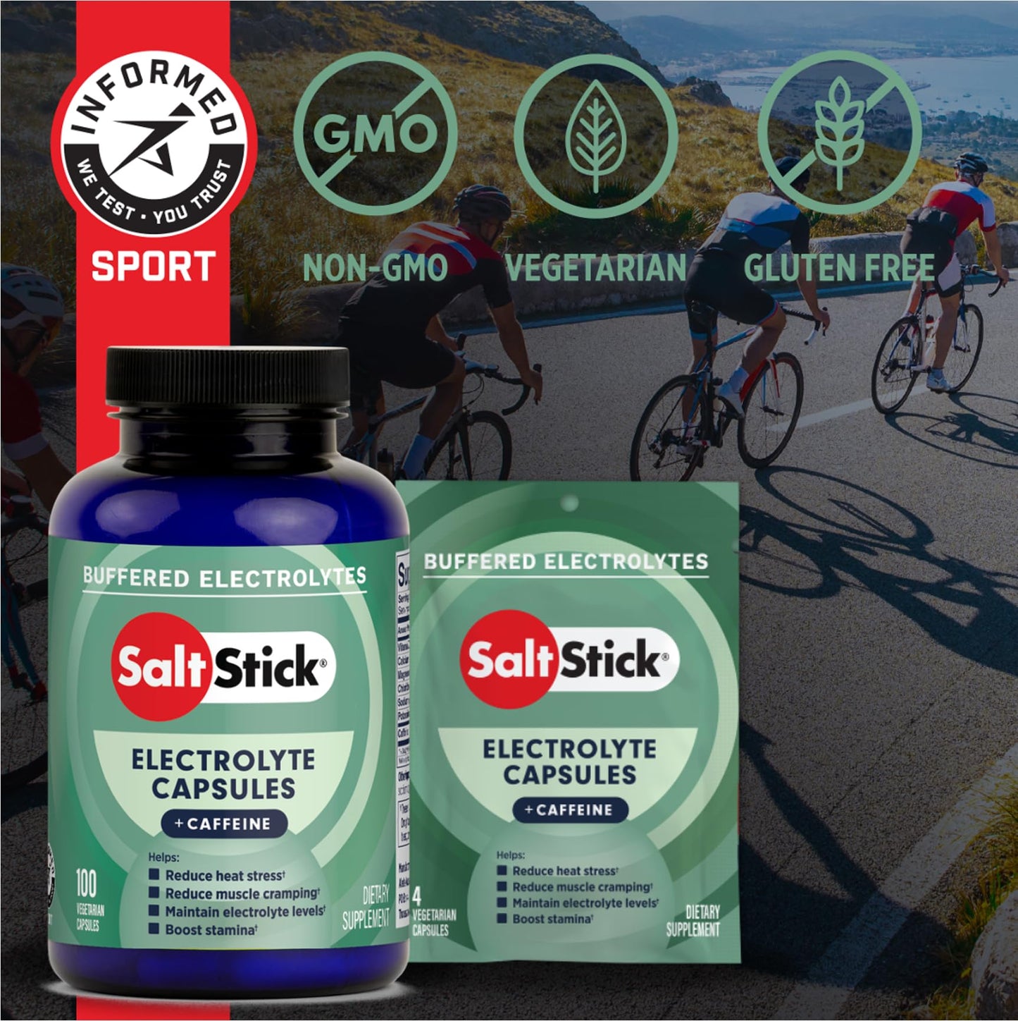 SaltStick Electrolytes with Caffeine Capsule 110 Count