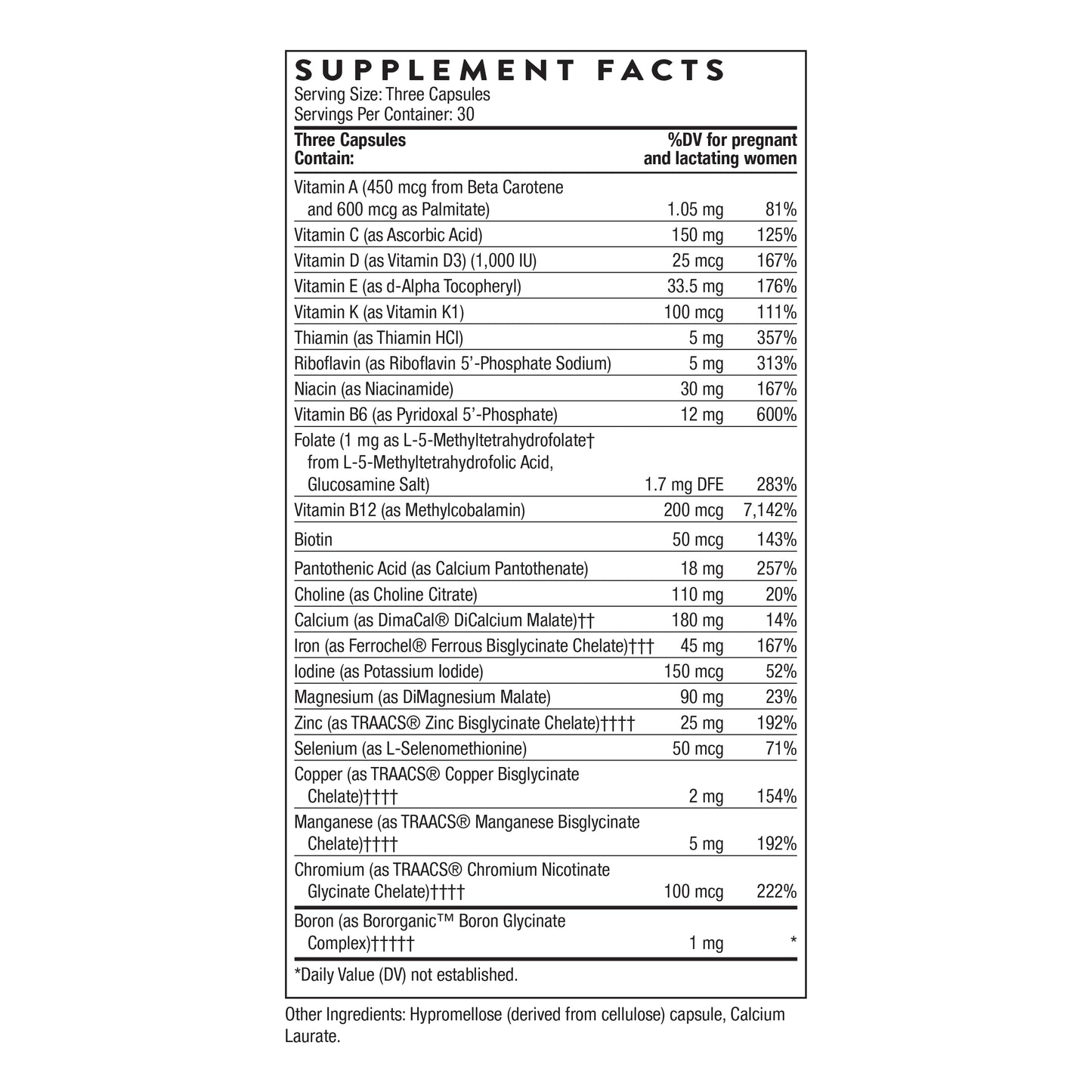 THORNE Basic Prenatal 90 Capsules