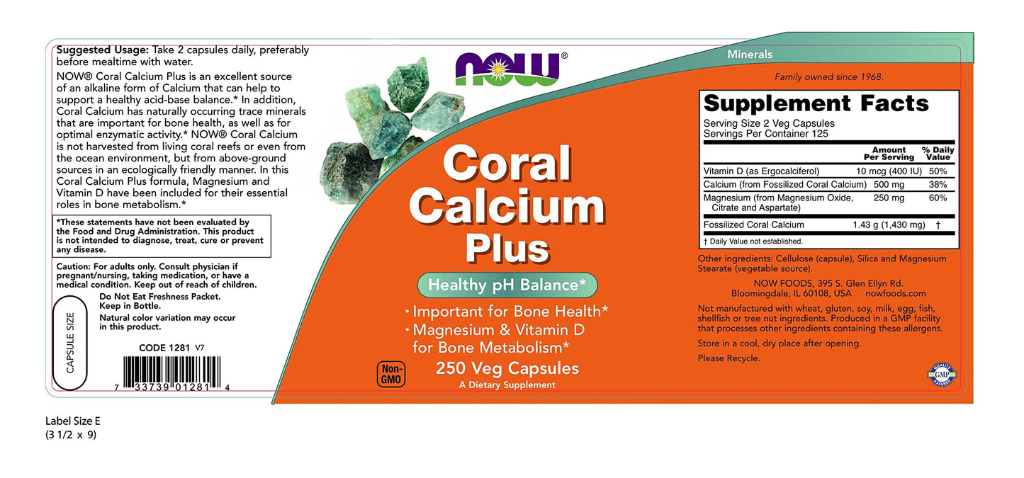 NOW Foods Coral Calcium Plus Capsule, 1 Count