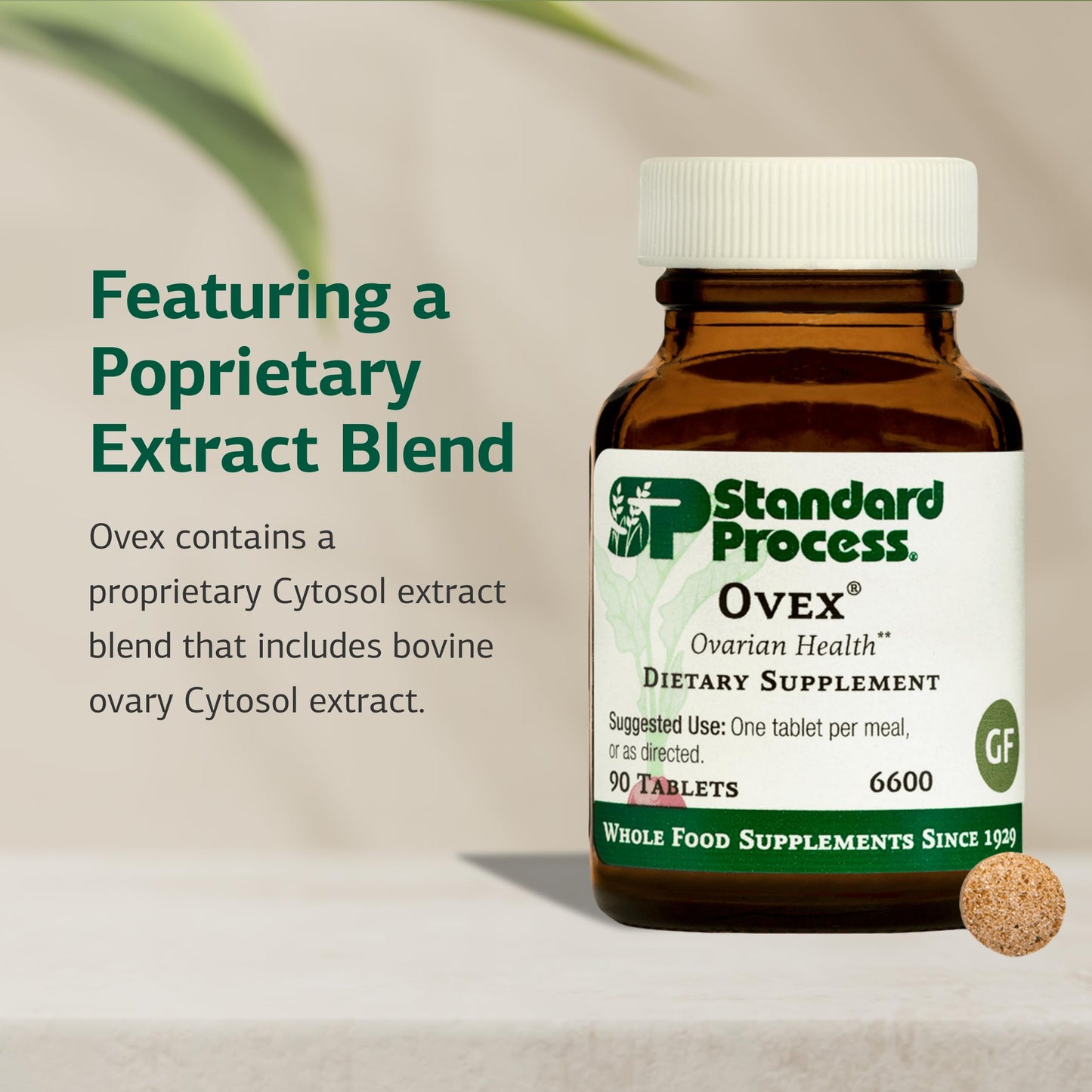 Standard Process Inc. Ovex - Daily Whole Food-Based Health Supplement 90 Tablets
