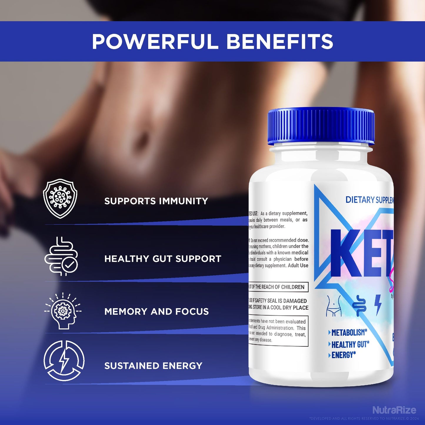NutraRize Keto Side Capsules, 180 Capsules