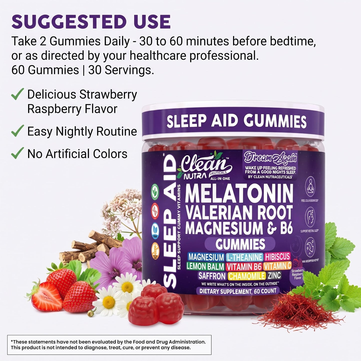 Clean Nutraceuticals Melatonin Gummies 10mg, 60 Gummies