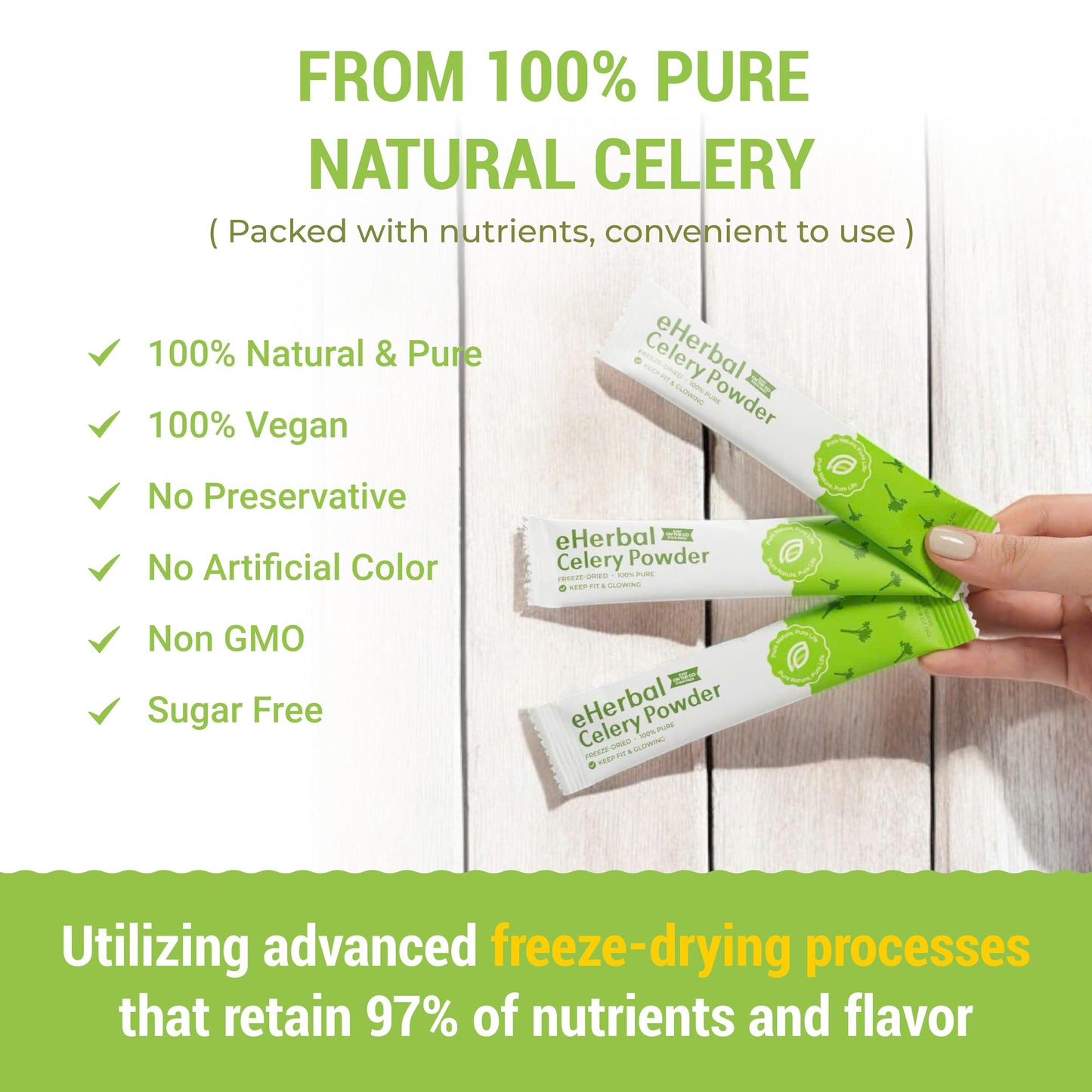 eHerbal PURE NATURE, PURE LIFE Beetroot & Celery Powder Pack Sticks 7.2