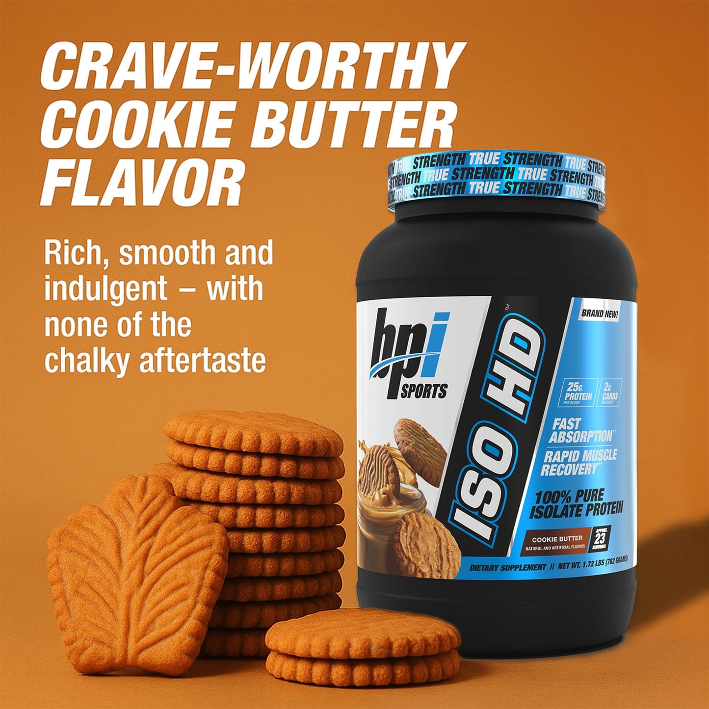 BPI Sports ISO HD Isolate Protein Powder – Cookie Butter, 25.6 oz