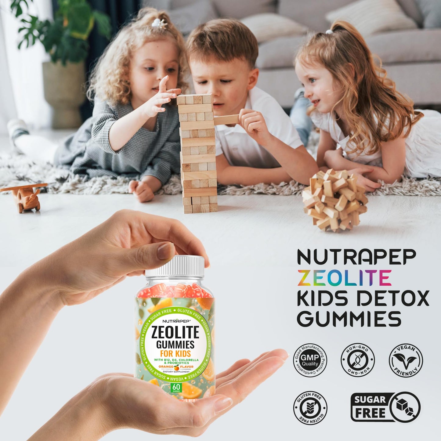 NutraPep Zeolite Detox Gummies for Kids Gummy 60 Count