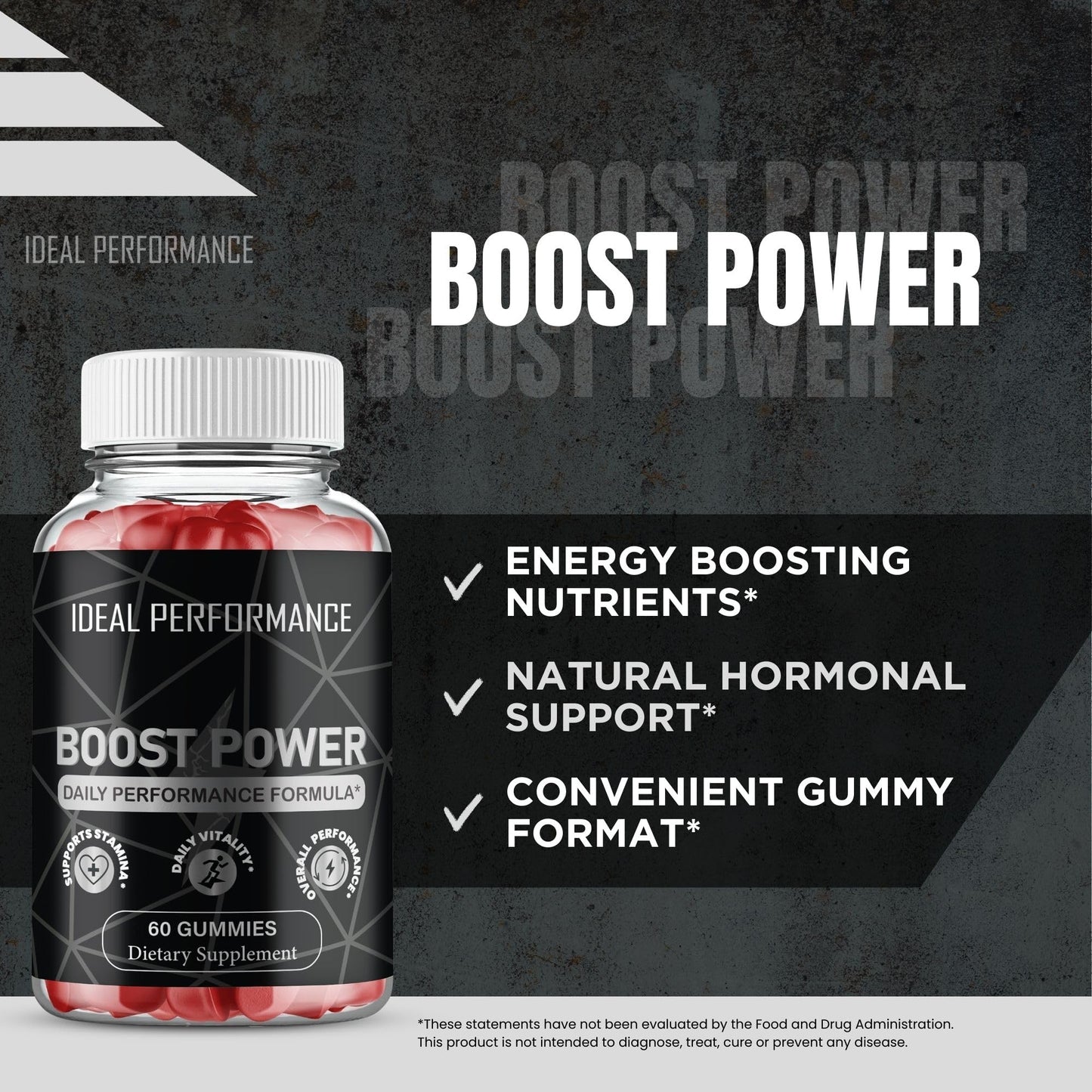 IDEAL PERFORMANCE Boost Power Gummies 120 Gummies