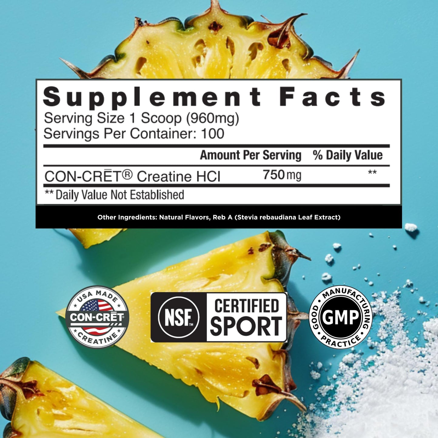 CON-CRET Creatine HCl Powder 100 Servings