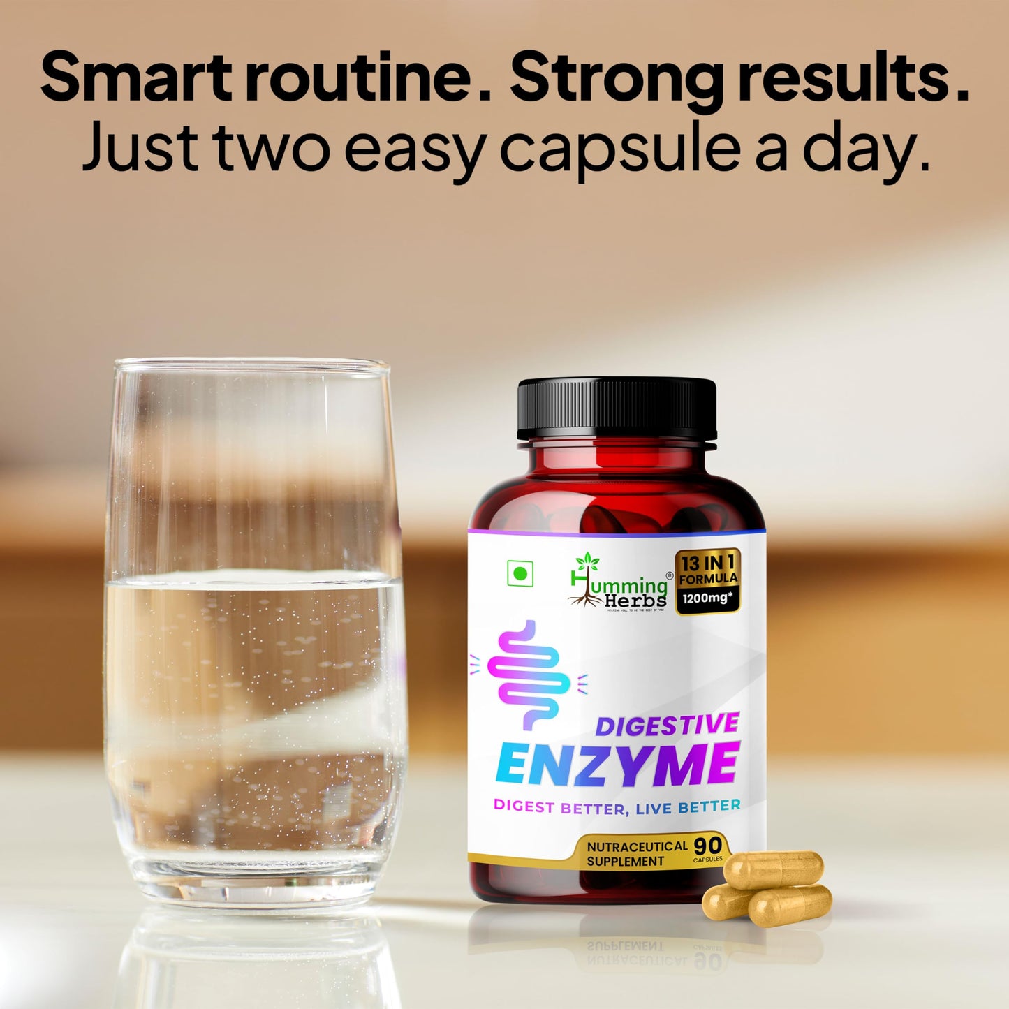 Humming Herbs Digestive Enzyme Capsules 90 Count