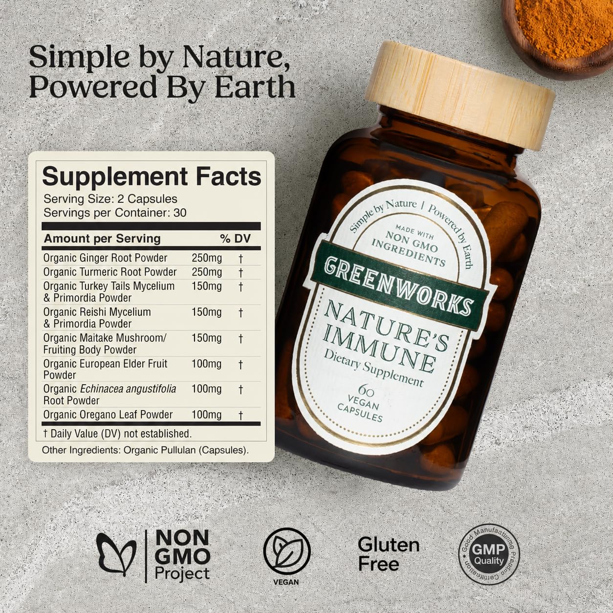 Greenworks Nature's Immune Organic Immune Support Supplement for Adults Capsules 60