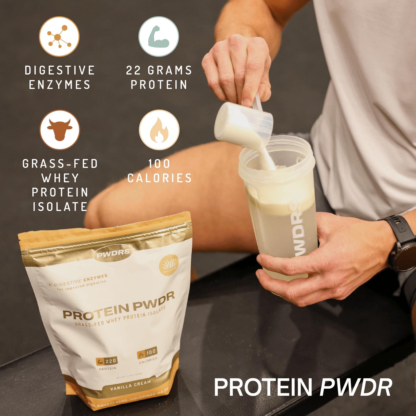 PWDRS Whey Protein Isolate Powder, 22g Protein