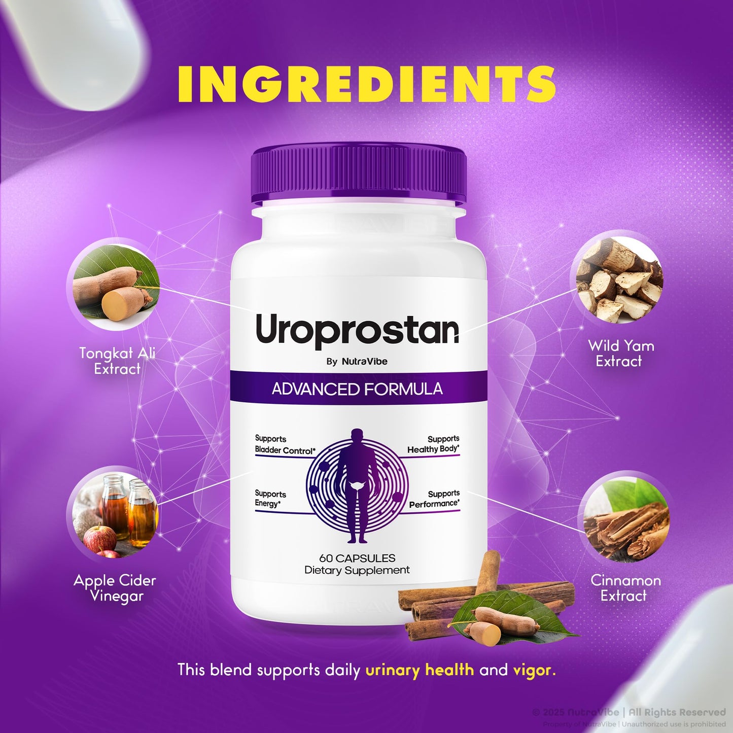 NutraVibe UroProstan Capsules 120 Count
