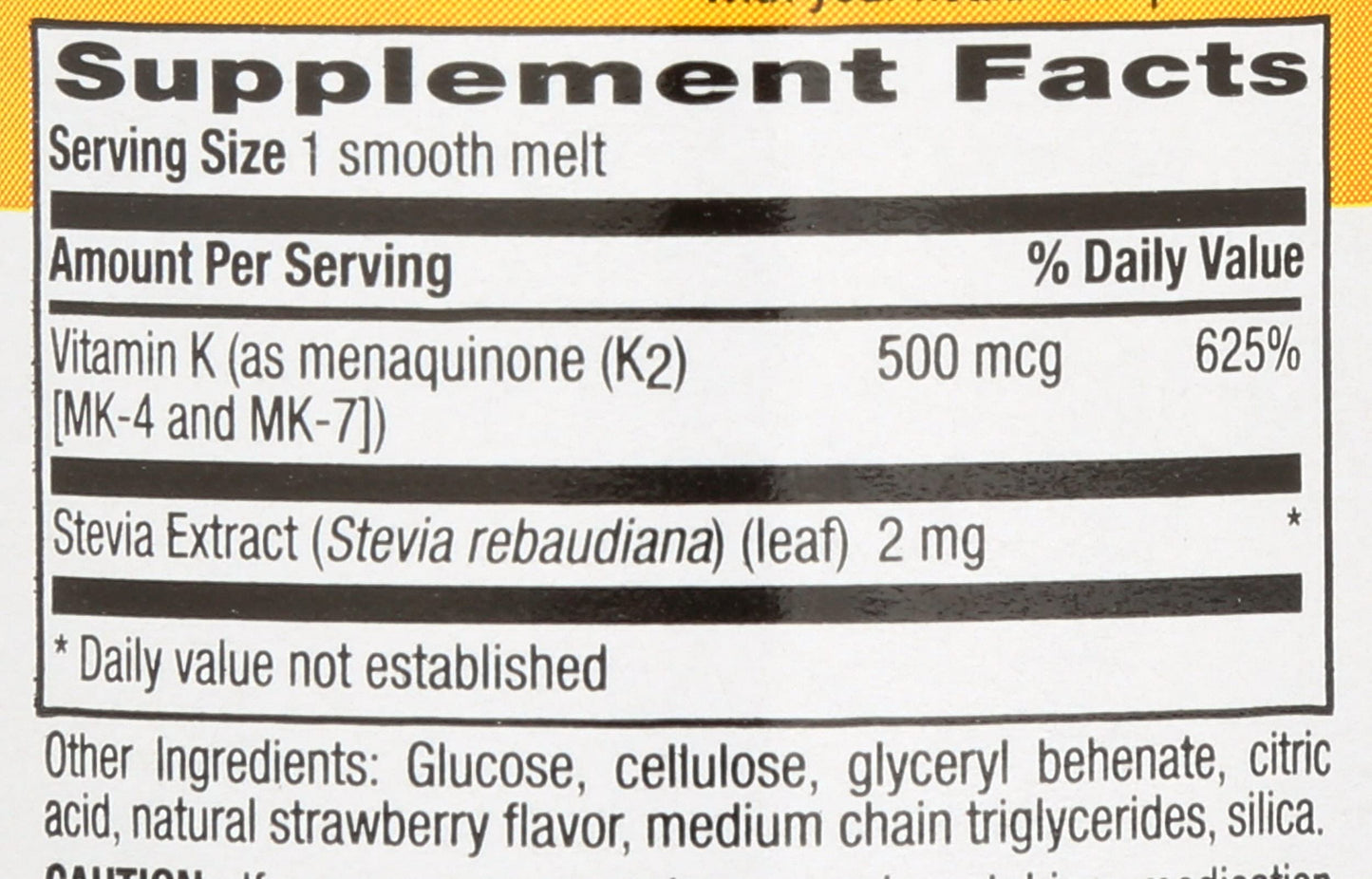 Country Life Vegan K2 Melts 500 MCG Chewable 60 Count