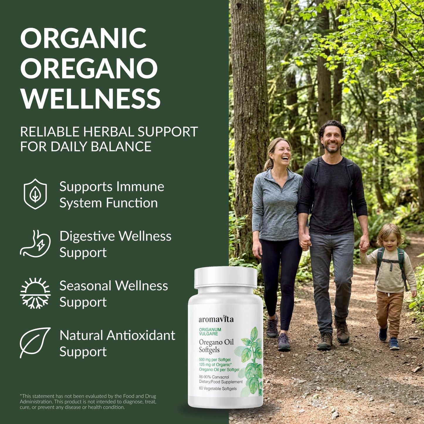 AROMAVITA Oregano Oil Softgels 60 Count