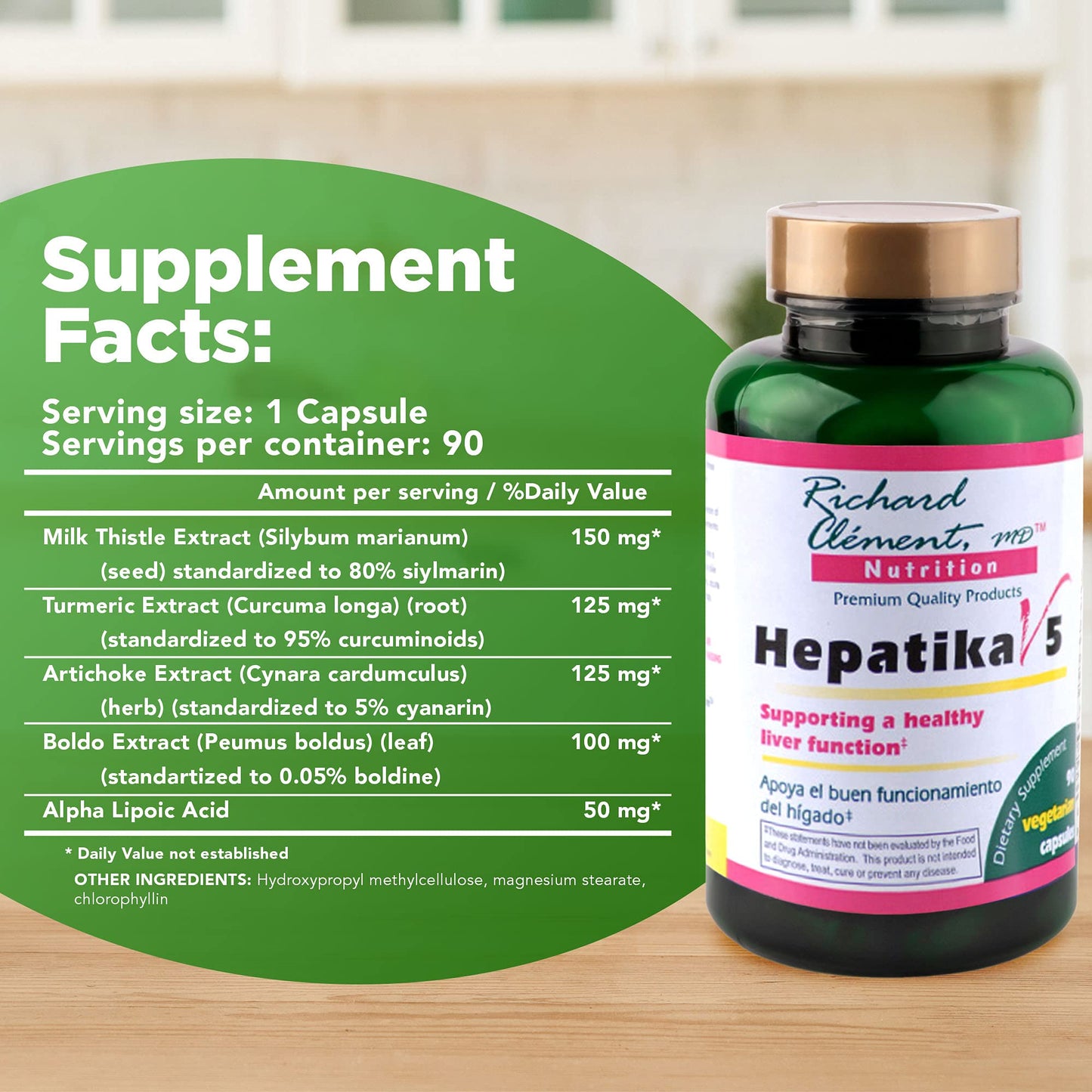 Richard Clement MD Nutrition Hepatika V5-G with L-Glutathione Liver Cleanse Detox & Repair Liver Support, Milk Thistle Extract for Digestive Health, 90 Capsules