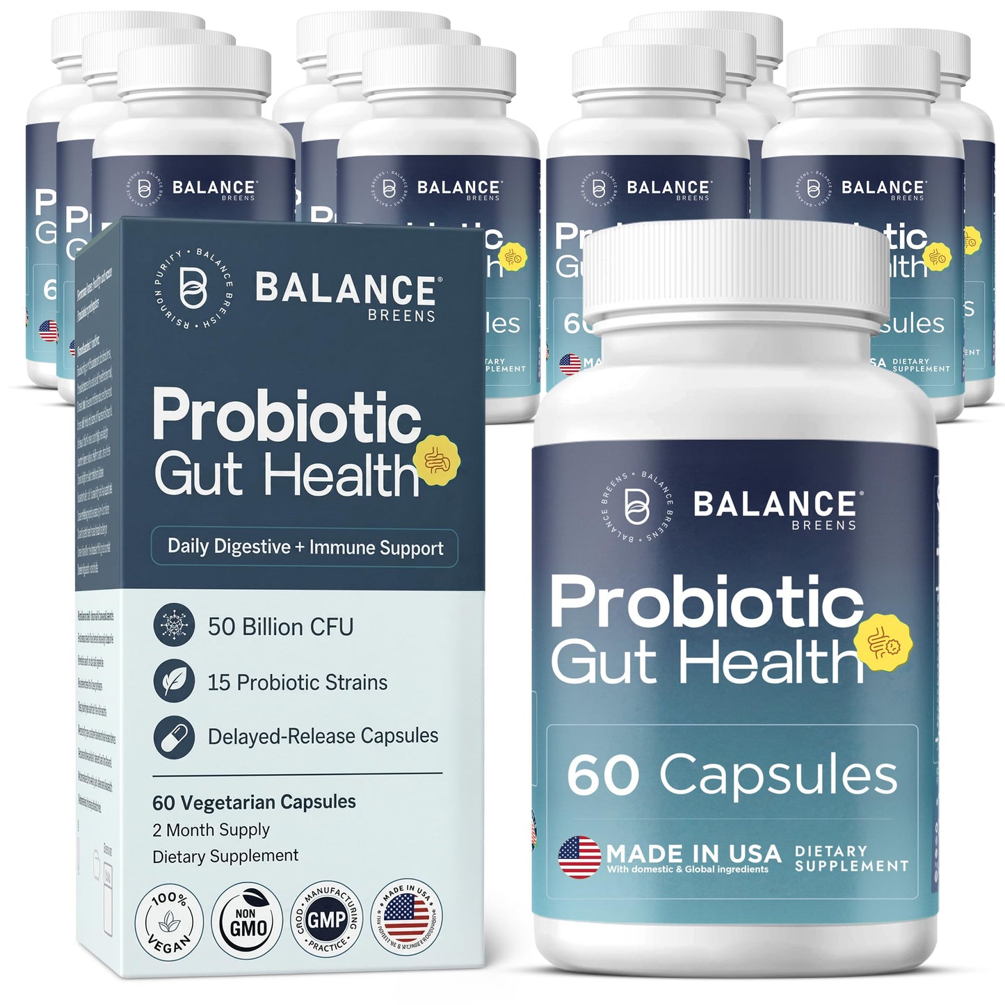 Balancebreens Probiotic Supplement 50 Billion CFU - 15 Strains Capsules 720