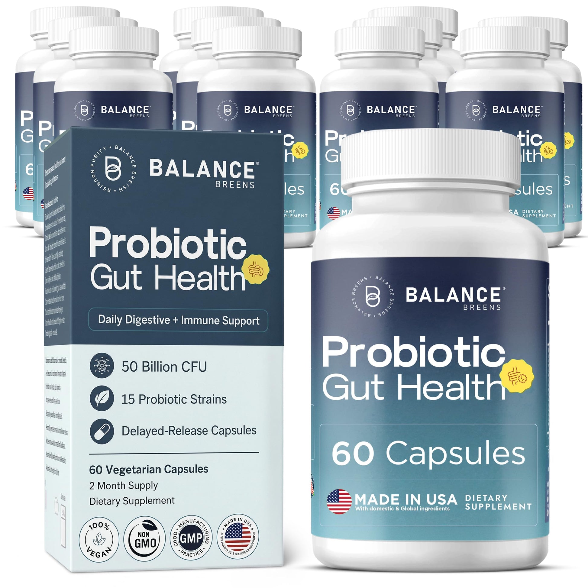 Balancebreens Probiotic Supplement 50 Billion CFU - 15 Strains Capsules 720