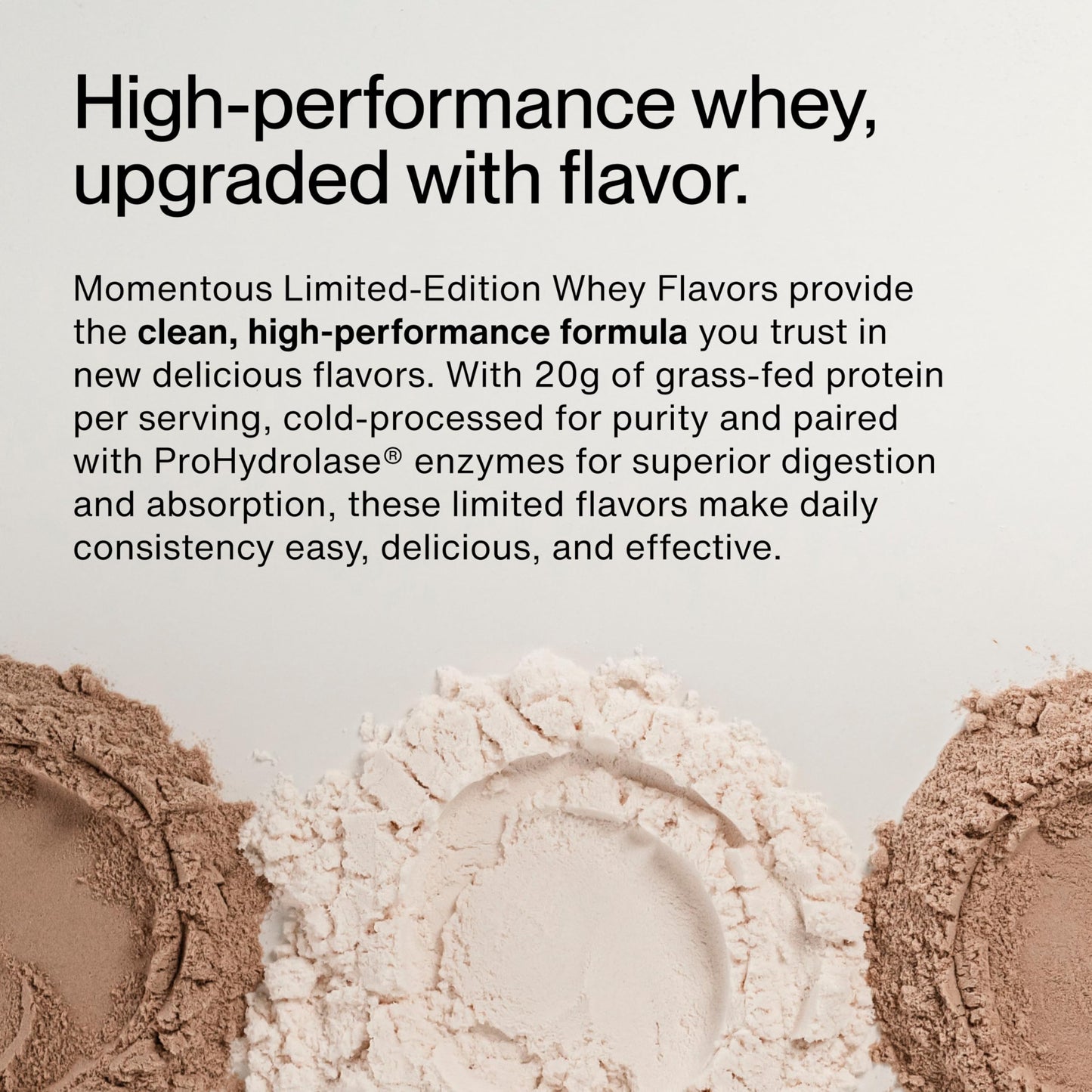Momentous Essential Grass-Fed Whey Protein Powder, Chocolate Coconut, 12 Servings