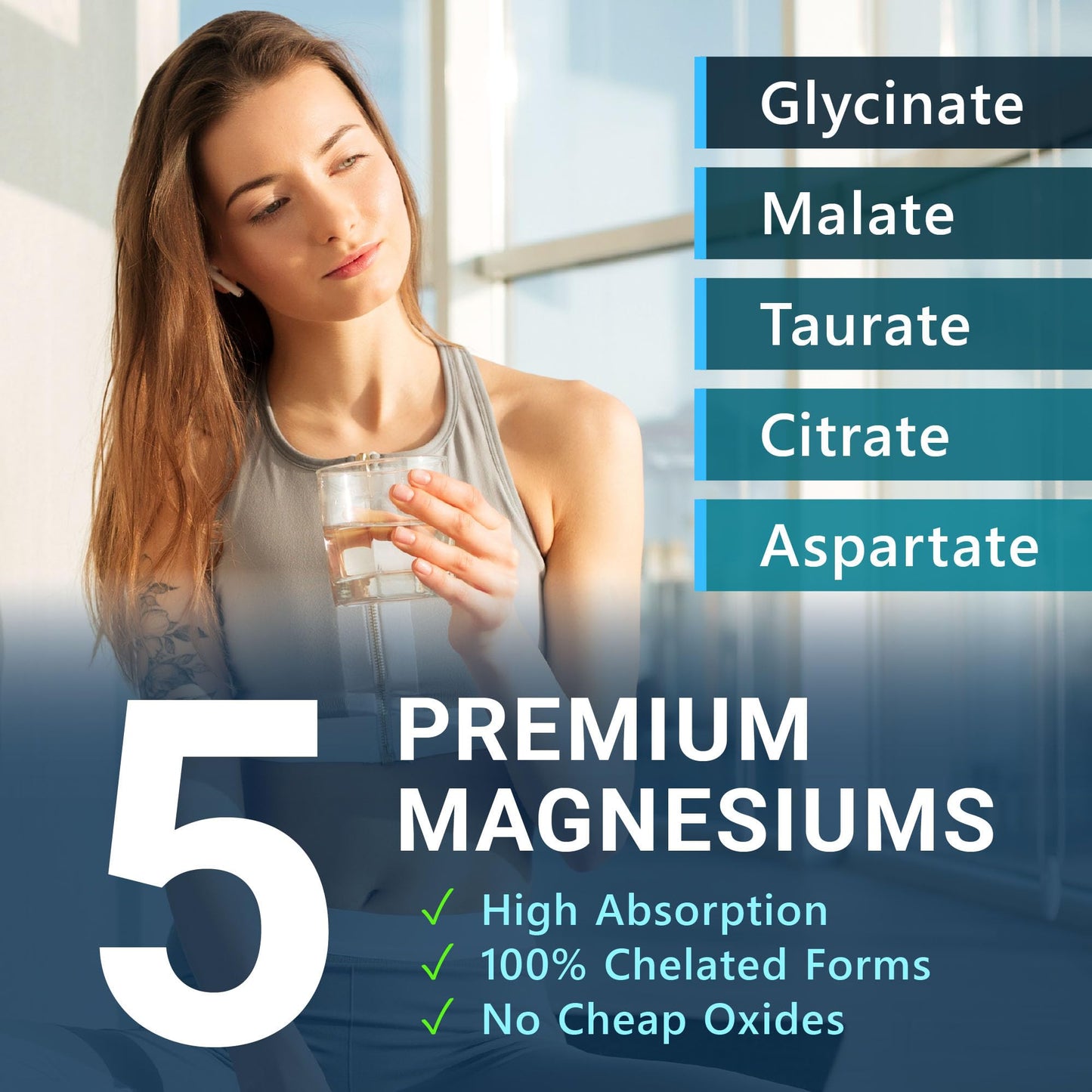 MyoActivo Magnesium 5 Complex Capsules, 360 Count