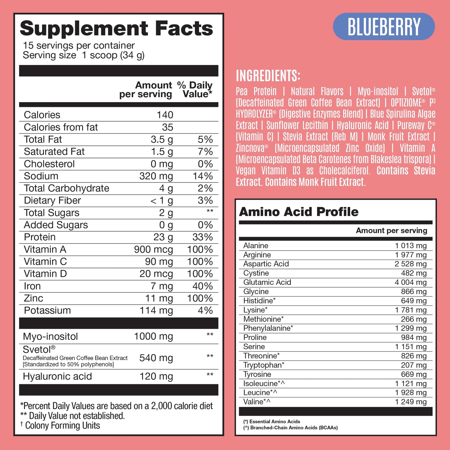 BIRDMAN Fitmingo Vegan Protein Powder Blueberry, 18 Servings