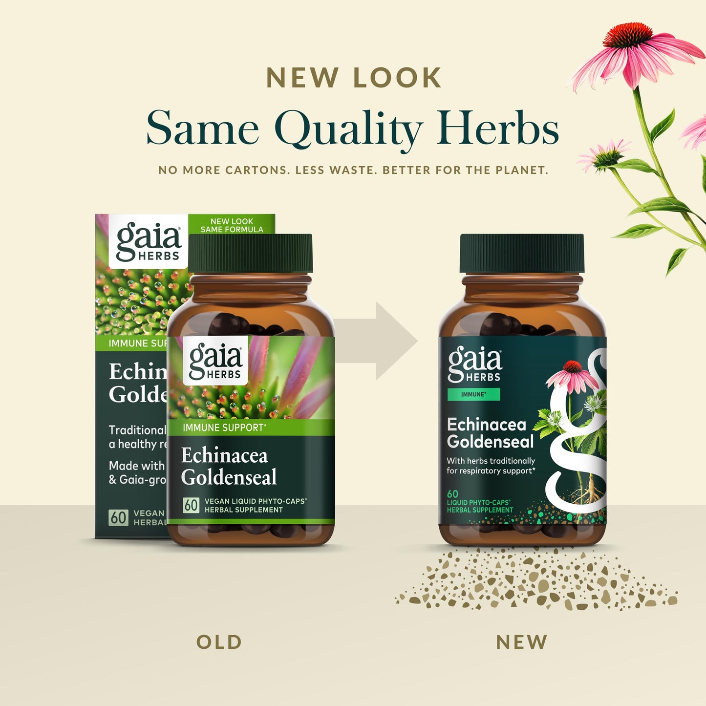 Gaia Herbs Echinacea Goldenseal Capsules 60 Count