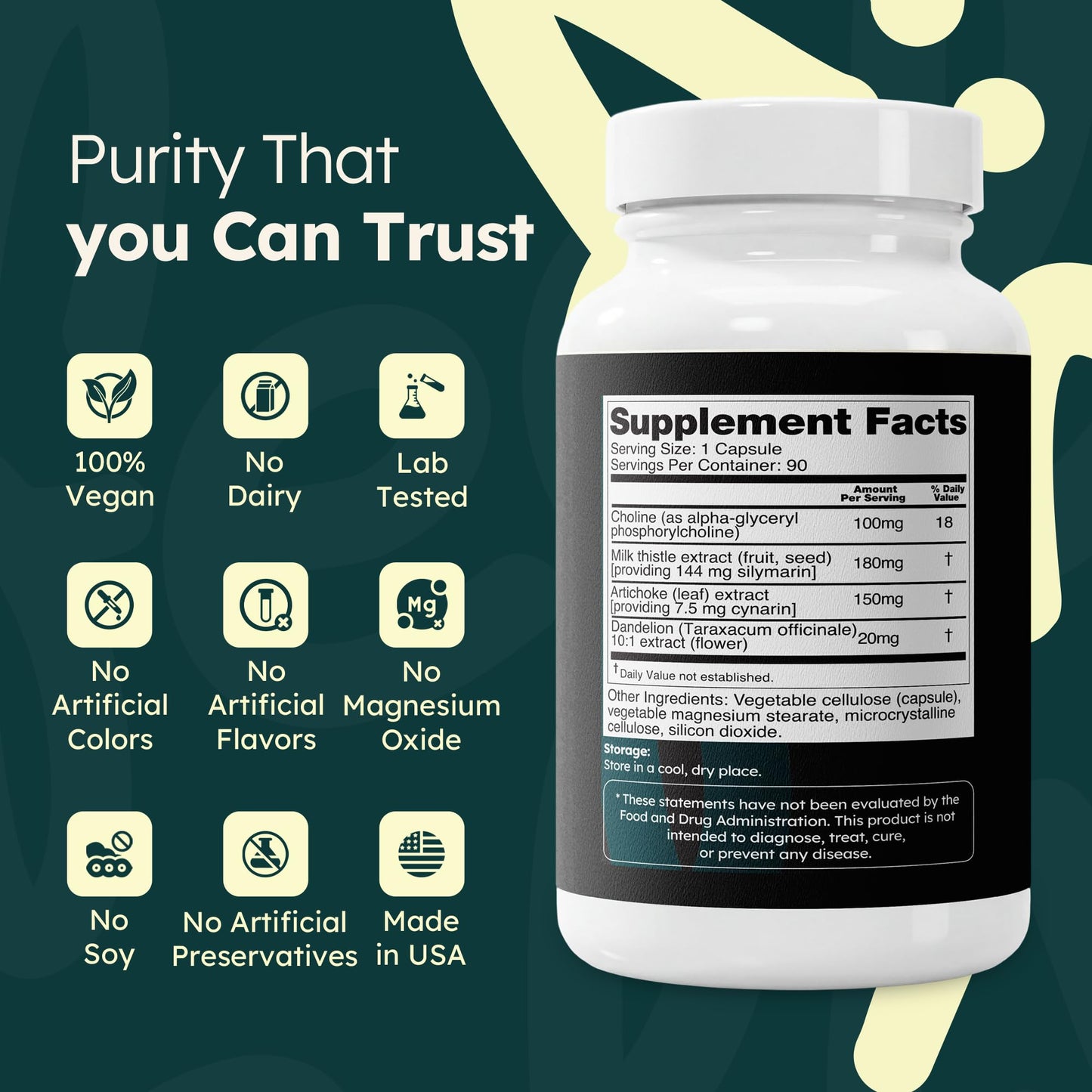Feelaliv Milk Thistle Complex with Choline, Artichoke & Dandelion, 1 Capsule