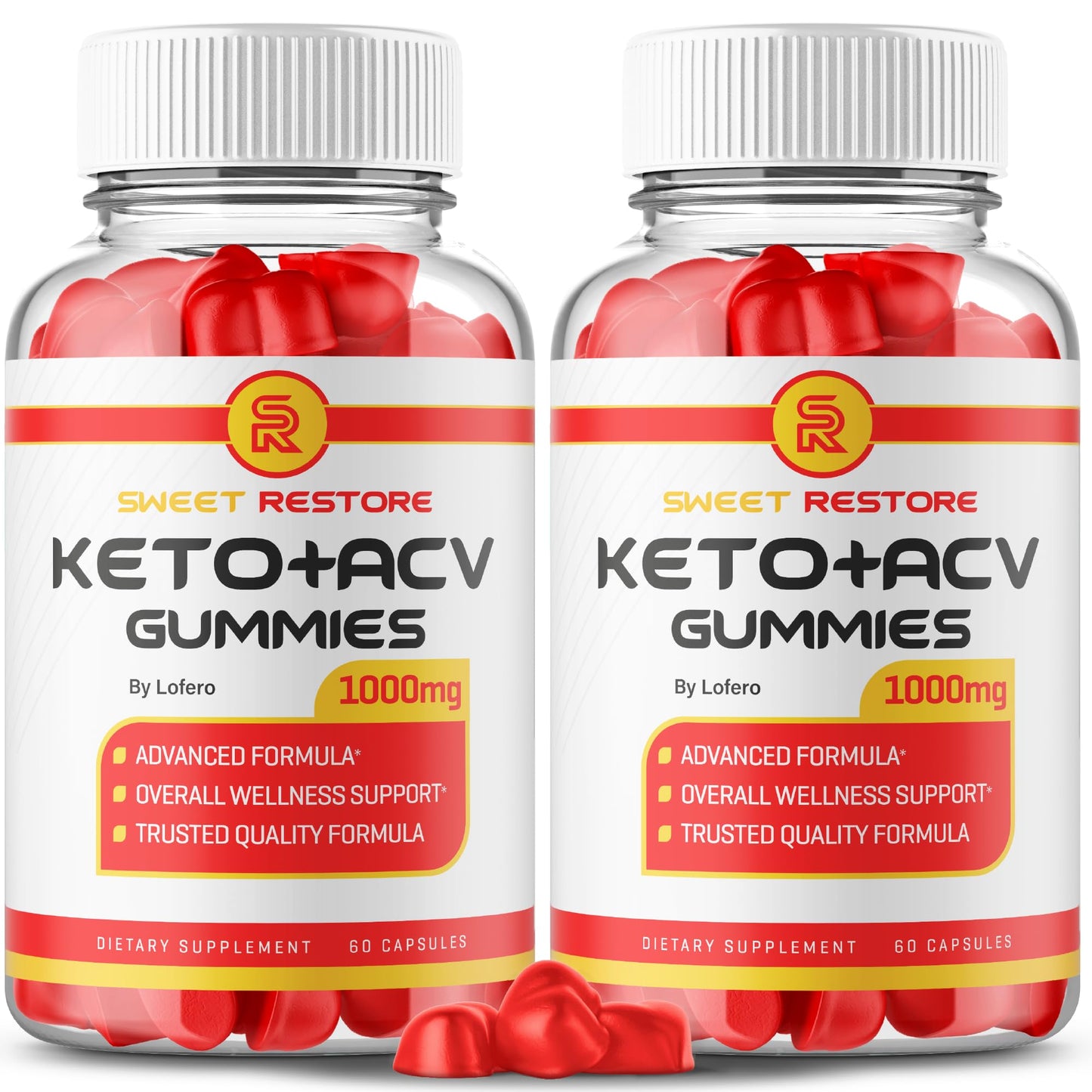 Lofero Sweet Restore Gummies Apple Cider Vinegar ACV Loss Support Advanced Maximum Strength Premium Wellness Formula Natural Ingredients 120 Count