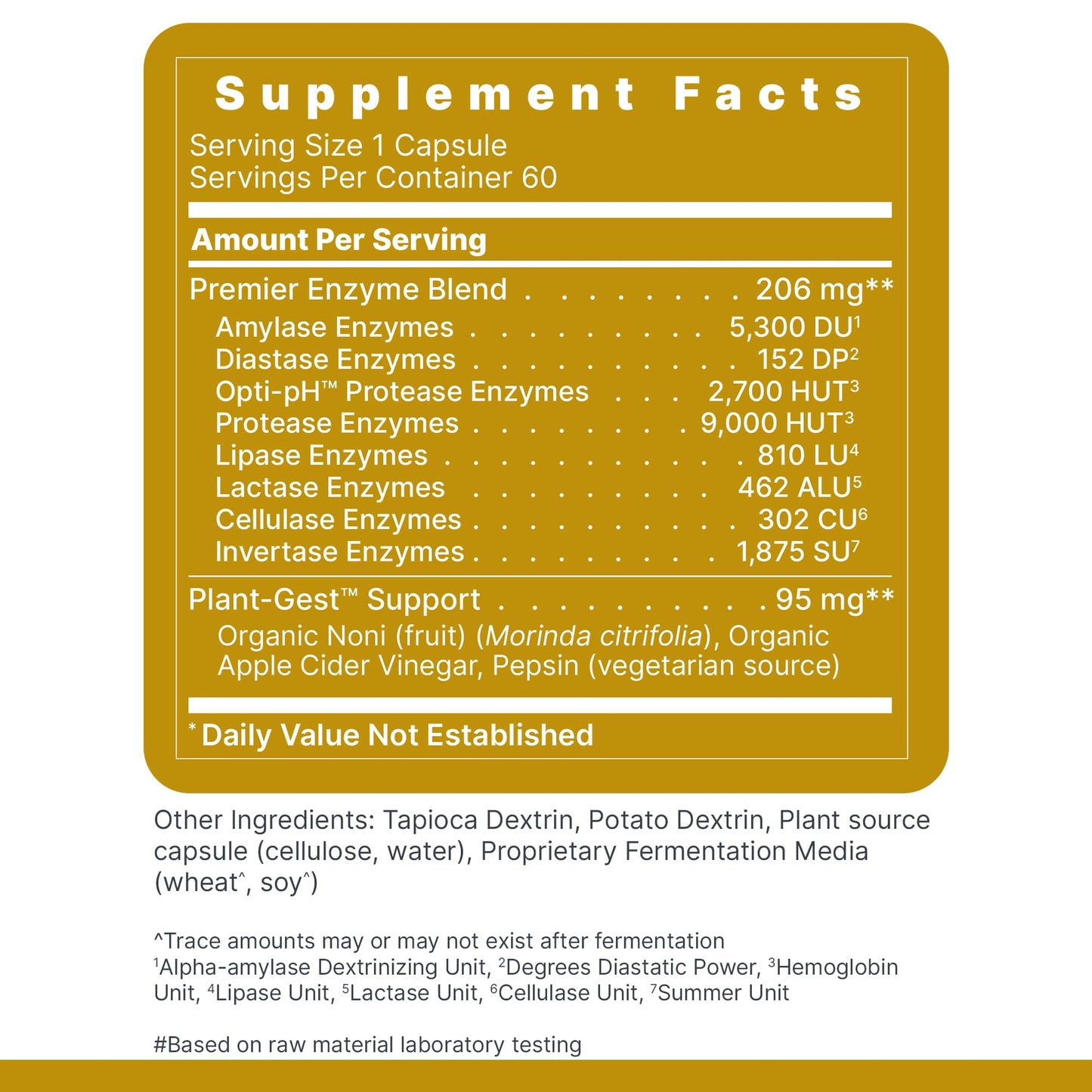 Premier Research Labs Active Digestive Enzymes with Probiotic and Prebiotics - Amylase, Protease & Lipase, 60 Capsules