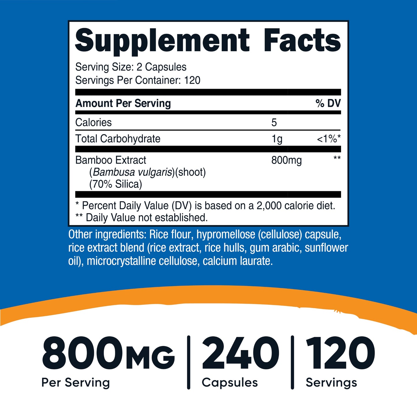 Nutricost Bamboo Extract 400mg Capsule, 240 Count