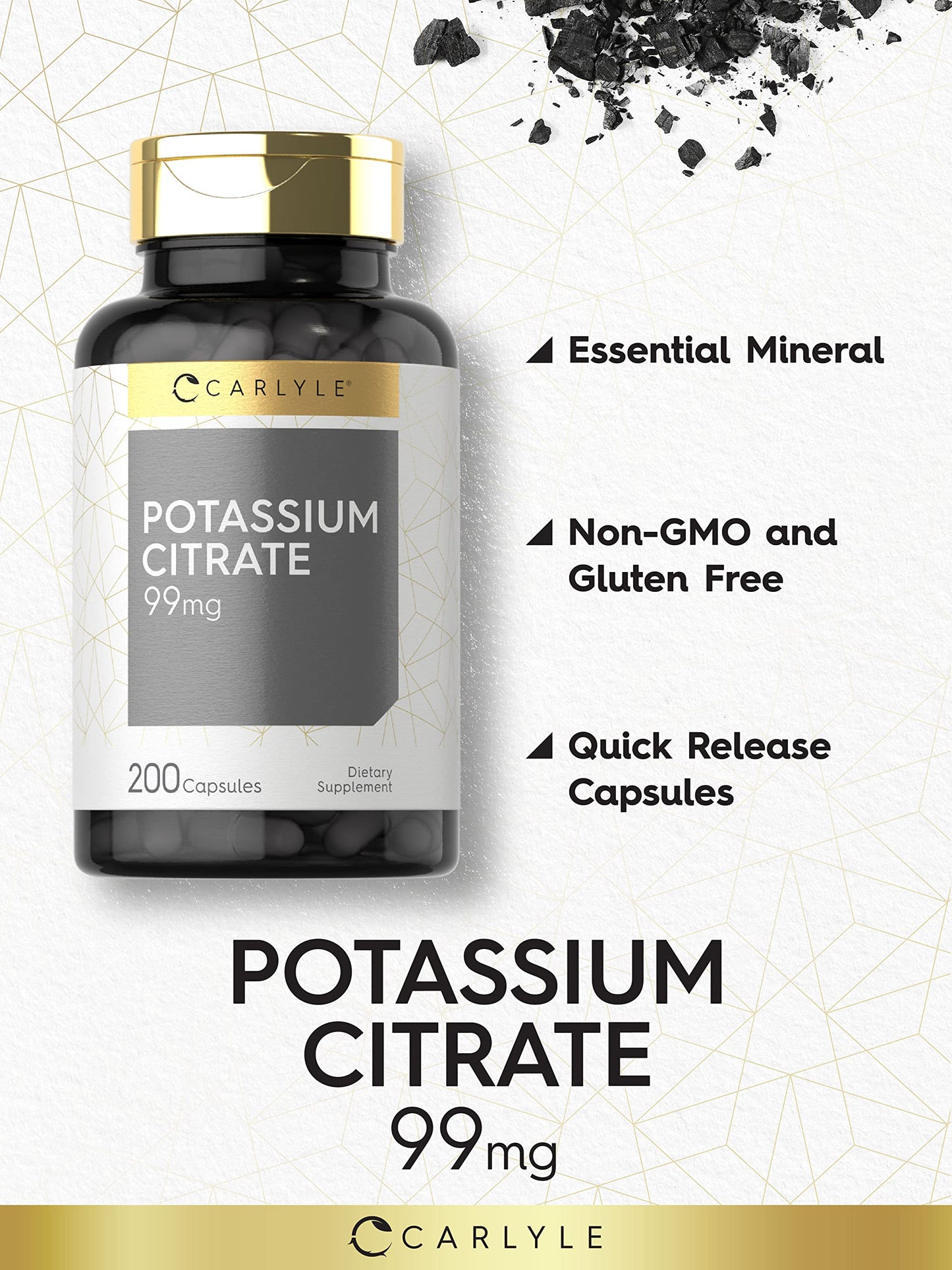 Carlyle Potassium Citrate 99mg Capsules, 200 Count