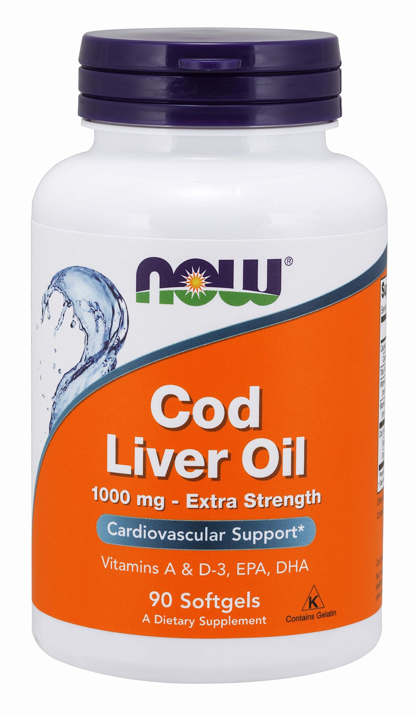 NOW Foods Cod Liver Oil Softgels 1000 mg, 180 Softgels