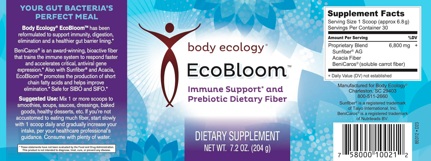 Bodycology EcoBloom Immune Support Prebiotic Dietary Fiber Powder, 7.2 oz
