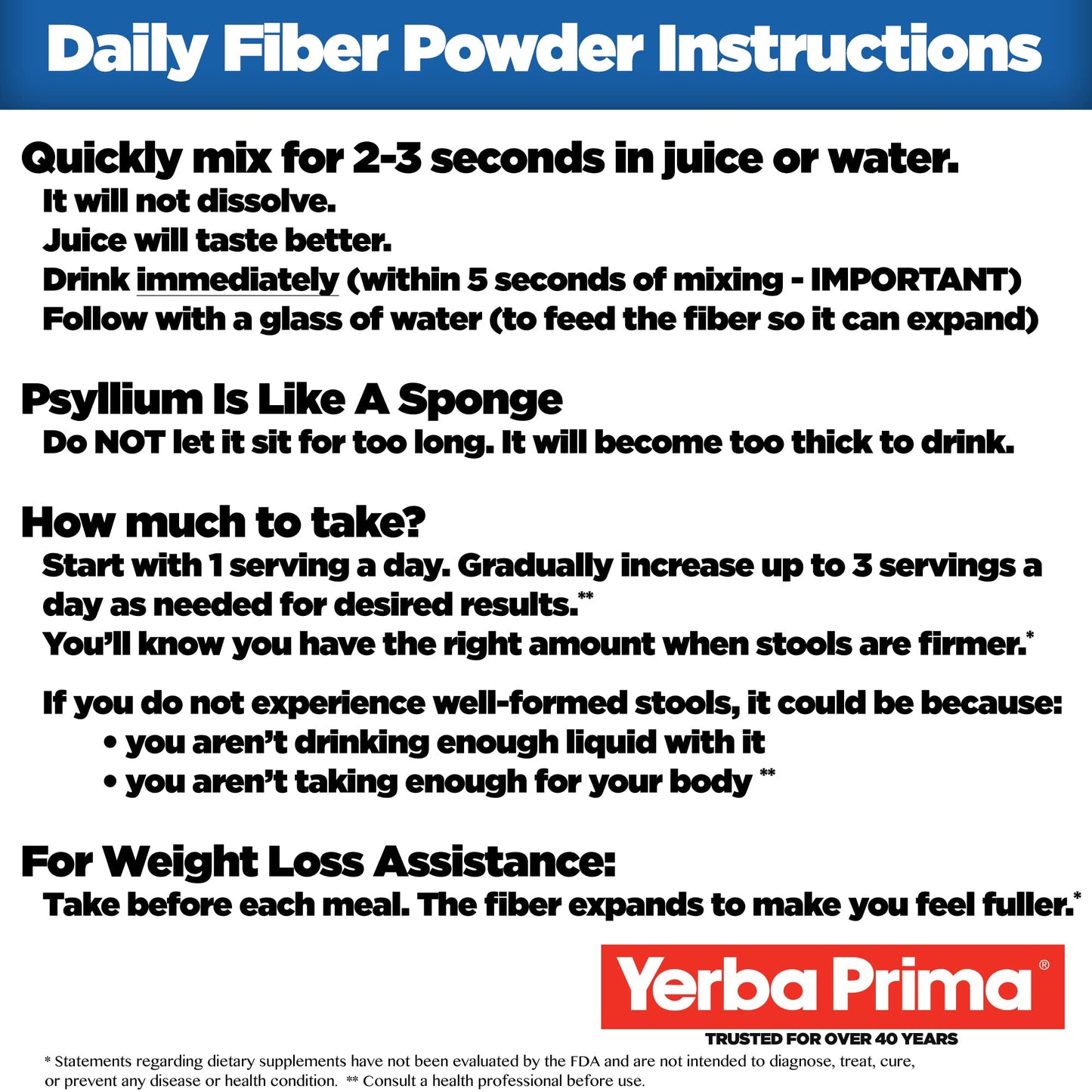 Yerba Prima Daily Fiber Formula Powder 20