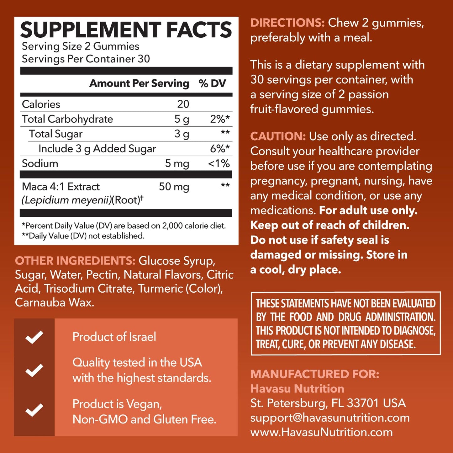 HAVASU NUTRITION Maca Root Gummies Gummy 60 Count