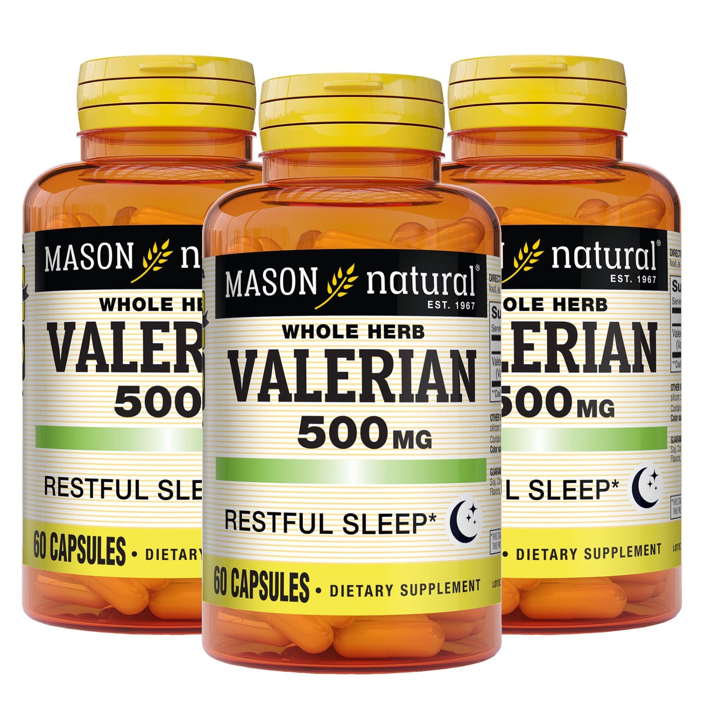 Mason Natural Valerian Root 500 mg Capsules, 180 Count