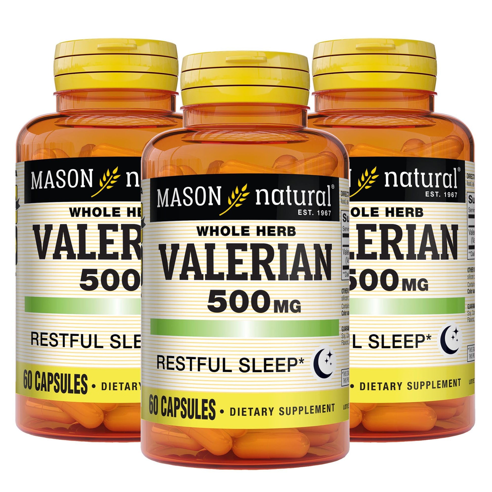 Mason Natural Valerian Root 500 mg Capsules, 180 Count