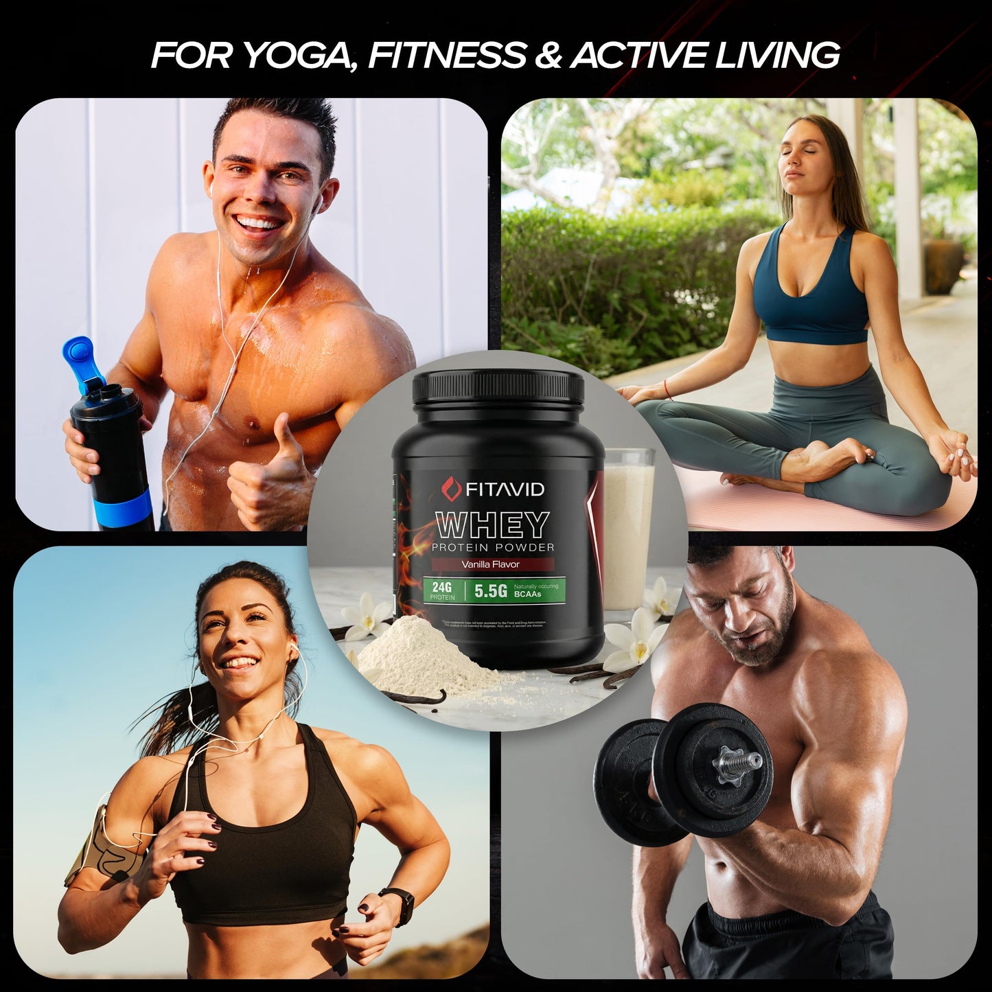 FITAVID Whey Protein Powder 32 Servings