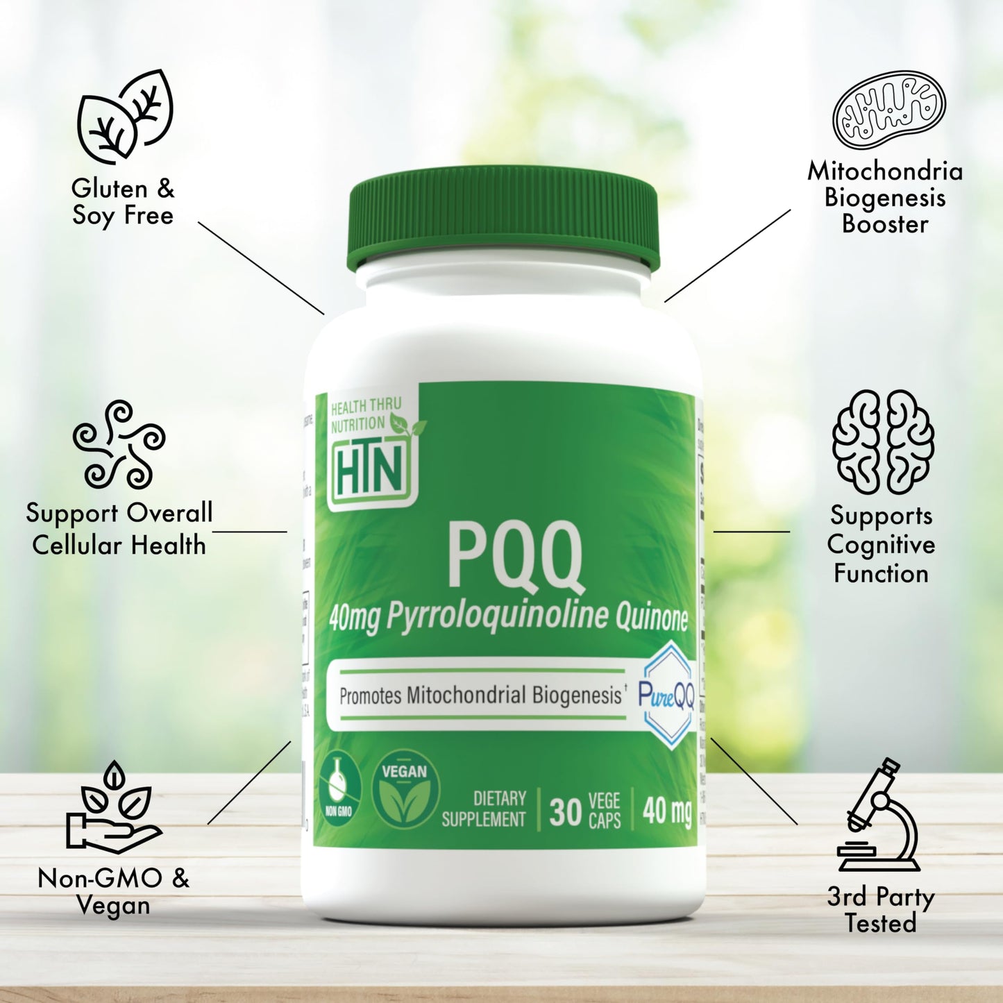 Health Thru Nutrition PQQ 40mg Capsules 30 Count
