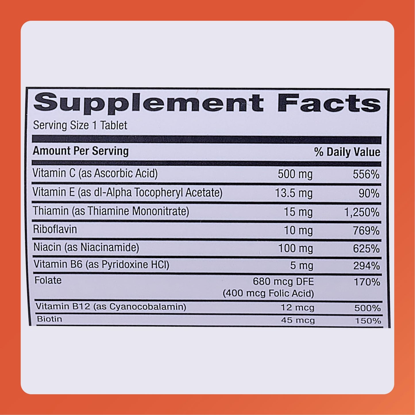 Rugby Laboratories Multivitamin with Zinc Stress Formula Tablet, 60 Count