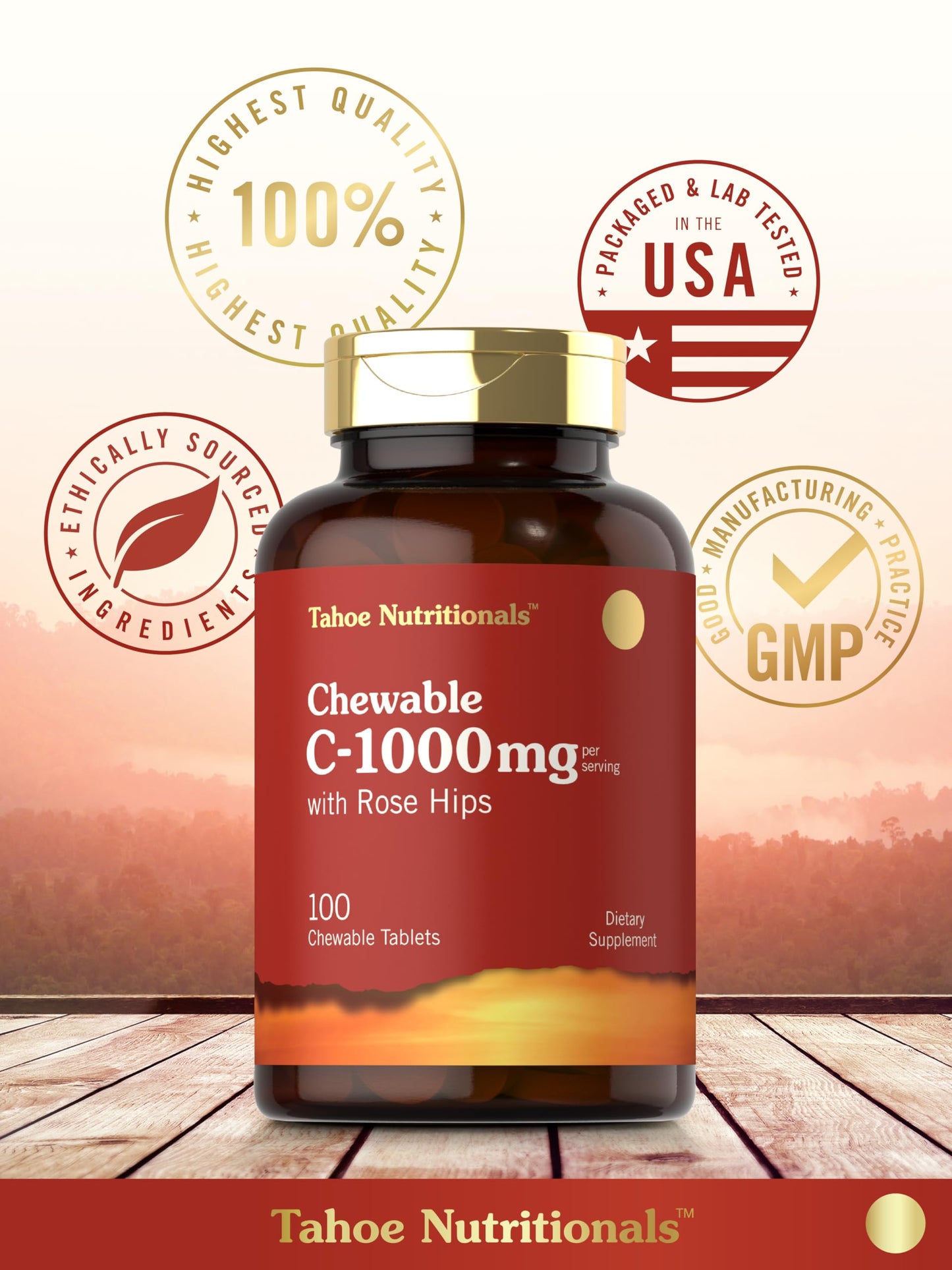 Carlyle Vitamin C 1000mg Chewable Tablets, 100 Count
