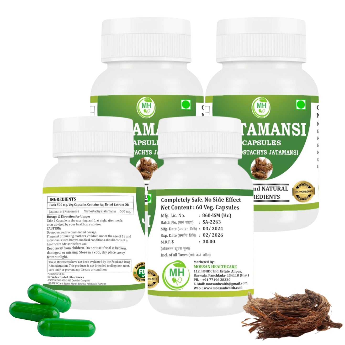 Morsan Healthcare Jatamansi 500mg Capsules 240 Count