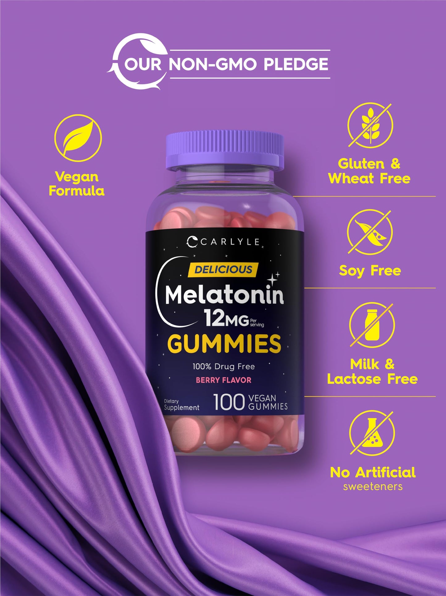 Carlyle Melatonin Gummy 12mg 100 Count