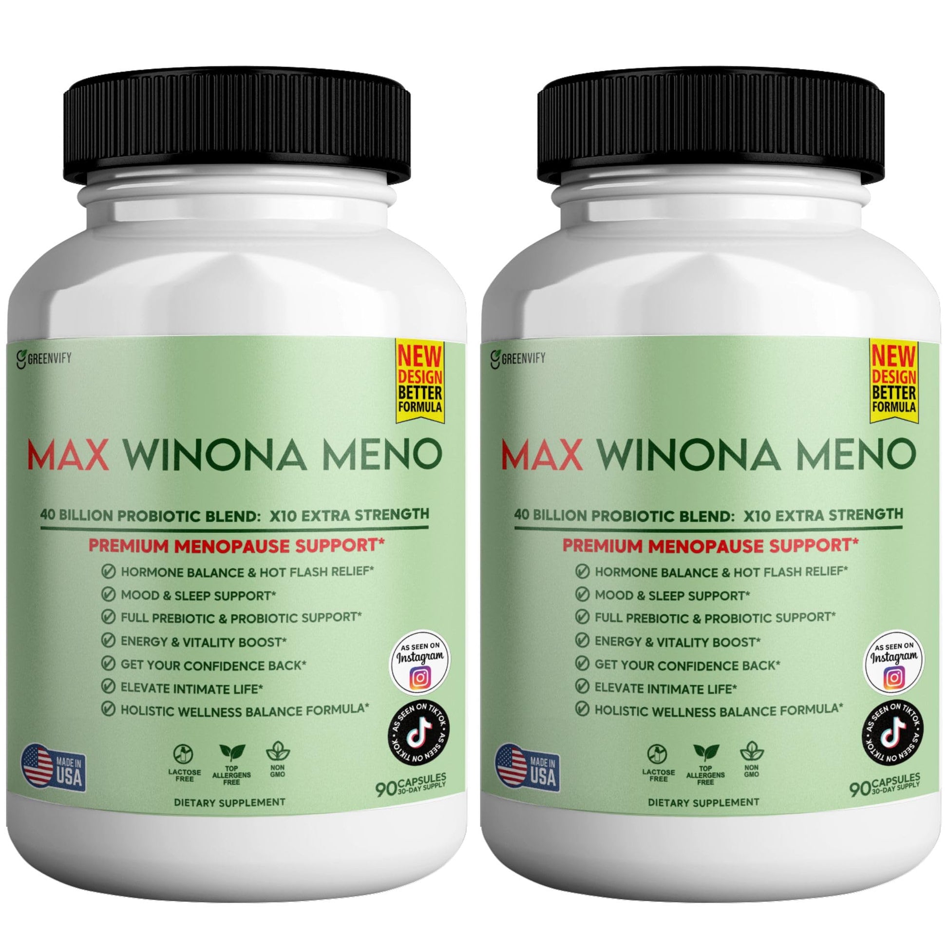 Max Winona Meno Premium Menopause Support Probiotic 40 Billion CFU Capsule, 120 Count