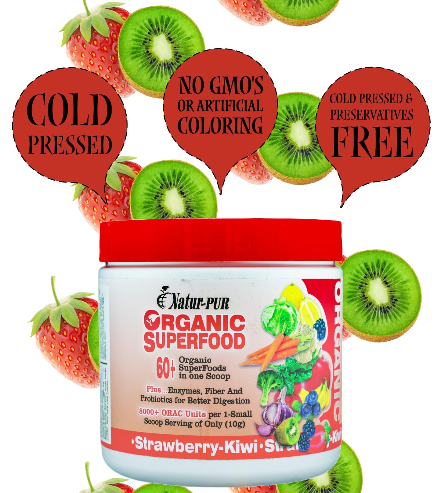 Natur-Pur Greens - Organic Superfood Powder, 21.2 oz