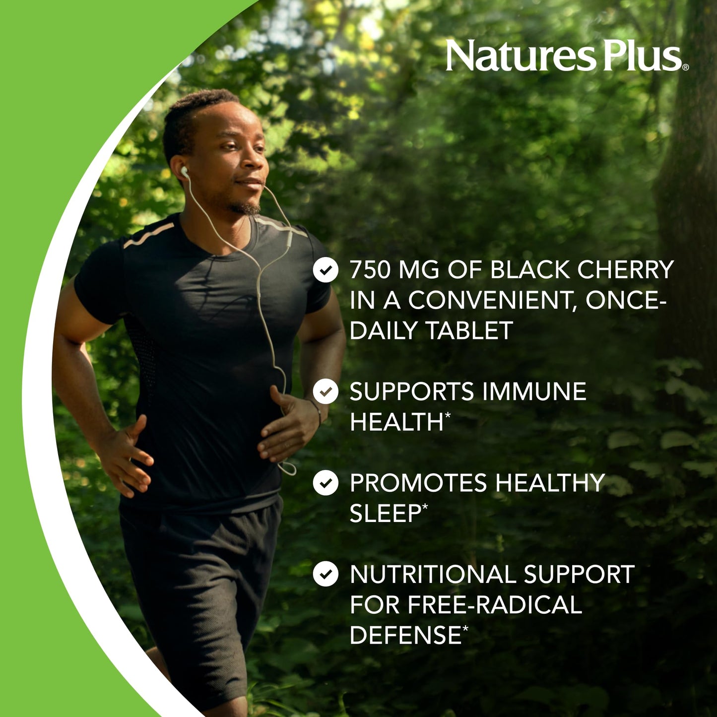 NaturesPlus Herbal Actives Black Cherry Tablets 30 Count