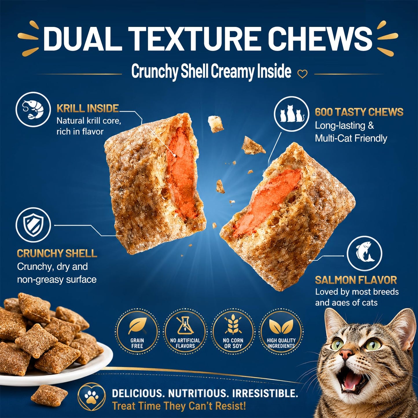 WONTECHMI L-Lysine Chews for Cats, 600 Chews