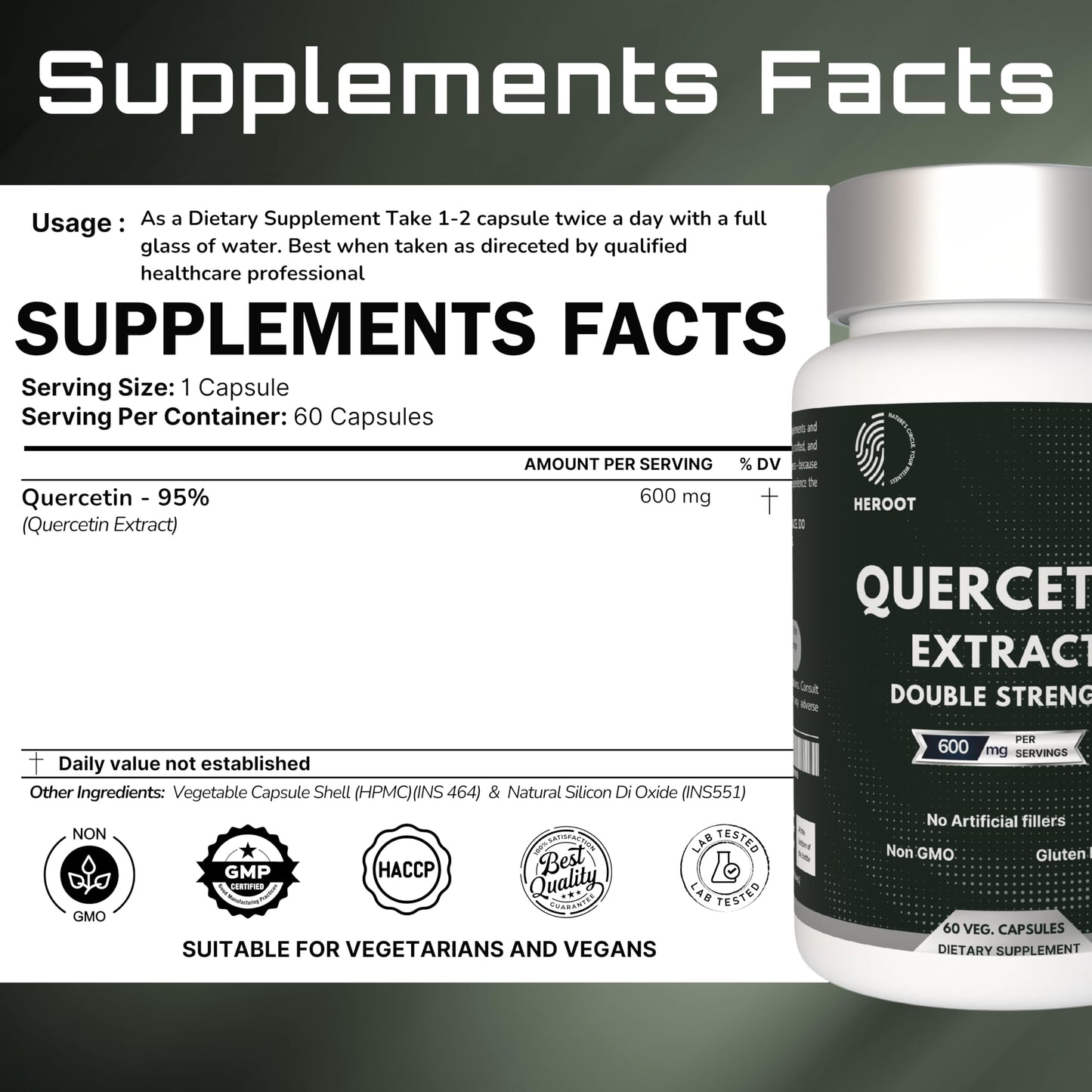 Heroot Quercetin Extract Capsules 120 Capsules